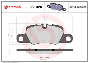 Product of Brembo P65020 Brake Pad - Set Of 4 