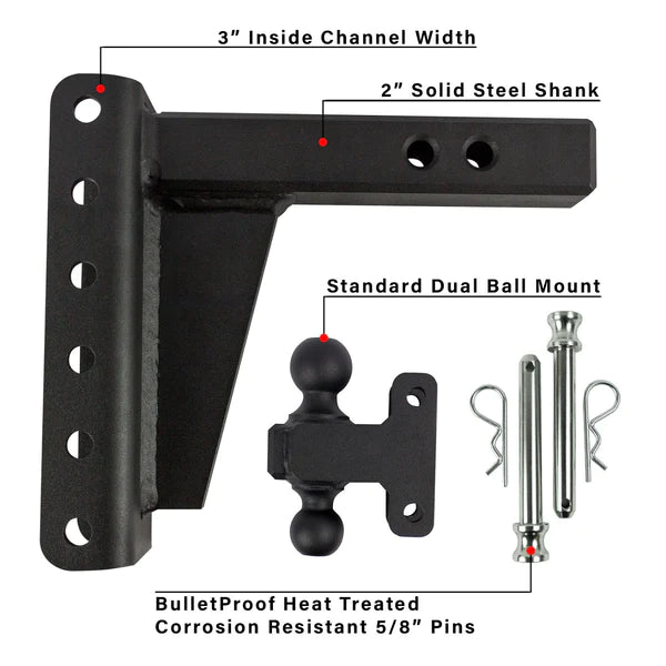 Product of Bulletproof Hitches HD206 2 Inch Receiver Trailer Hitch Ball Mount 