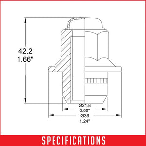 Product of Coyote Wheel Accessories 971148BLK Mag Shank 14x1.5 Lug Nut 