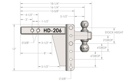 Product of Bulletproof Hitches HD206 2 Inch Receiver Trailer Hitch Ball Mount 