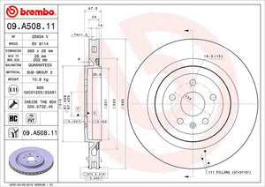 Product of Brembo 09A50811C02 Vented 1 Piece Brake Rotor 
