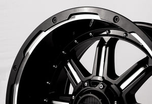 Product of Grid Wheels 18x9 Gloss Black With Natural Accents Wheel - 6x5.31 Bolt Pattern 