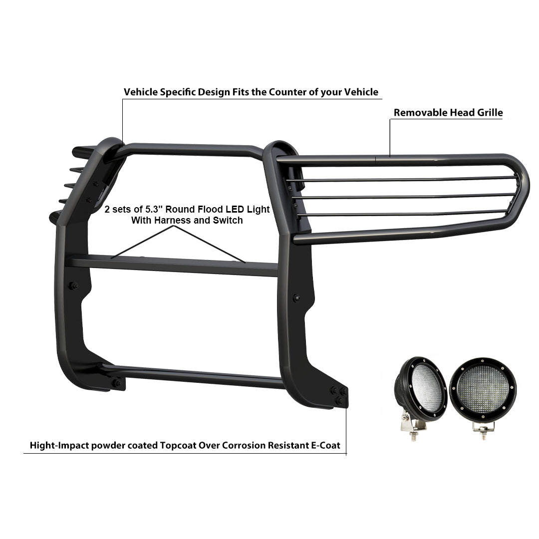 Product of Black Horse Offroad 17DG109MA-PLFB Grille Guard  