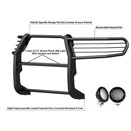 Product of Black Horse Offroad 17DG109MA-PLFB Grille Guard  