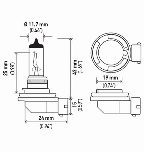 Hella H11 24v Headlight Bulb||h11 24v.Pt01.Jpg||86||h57h1124v||1117303
