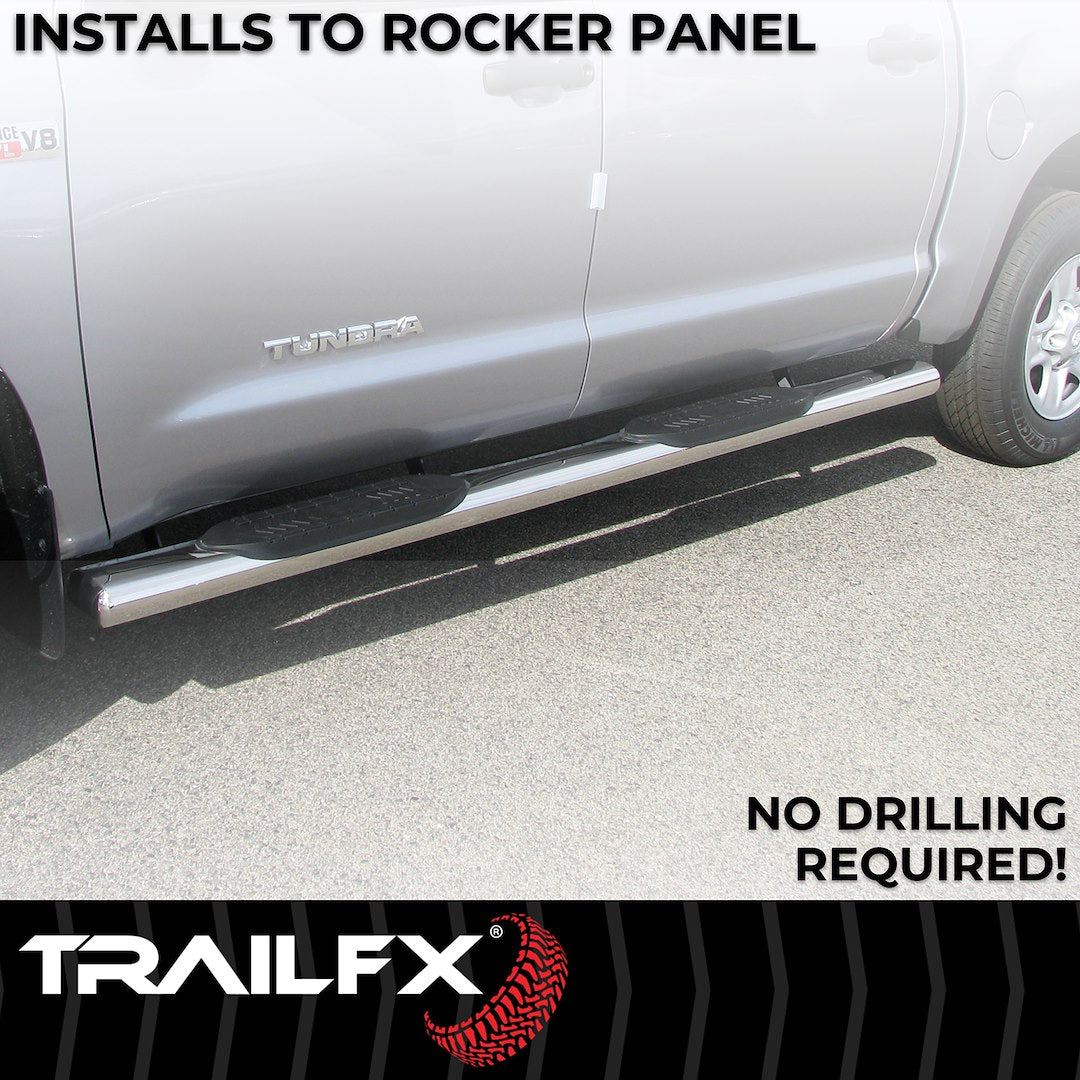 Product of TrailFX A8243S TFX 6" Oval Straight Side Bars Nerf Bar With Surface Steps 