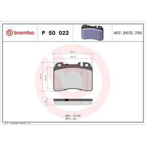 Brembo P50022 Brake Pad||p50022_Drw.Jpg||88||brmp50022||1753343