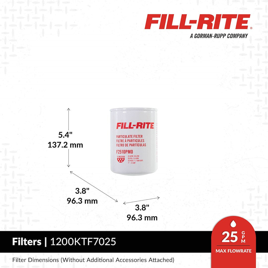 Fill-Rite 1200ktf7025 Liquid Transfer Tank Pump Filter||1200ktf7025_2.Jpg||87||f72200ktf7025||2352081