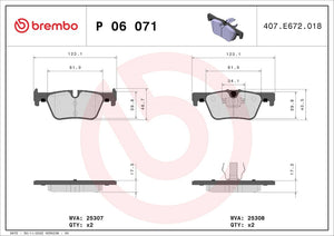 Product of Brembo P06071 Brake Pad - Set Of 4 