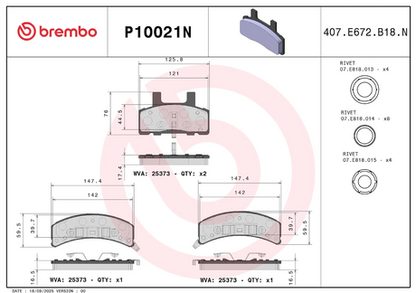 Brembo P10021n Brake Pad||p10021n_1.Png||86||brmp10021n||2104489