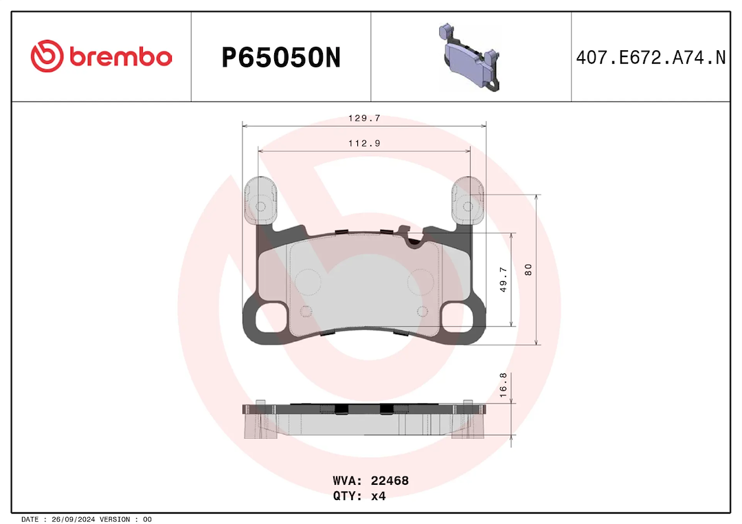 Brembo P65050n Brake Pad||p65050n_2.Png||87||brmp65050n||2104678