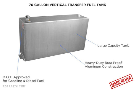 Product of RDS Tanks 72117 Diesel/ Gasoline Liquid Transfer Tank 70 Gallon Rectangular 