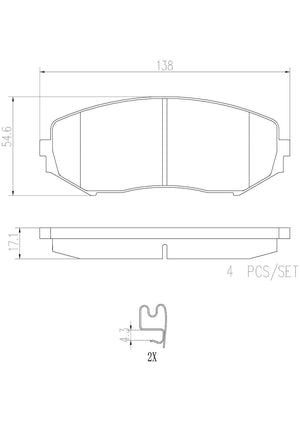 Product of Brembo P79018N Brake Pad - Set Of 4 