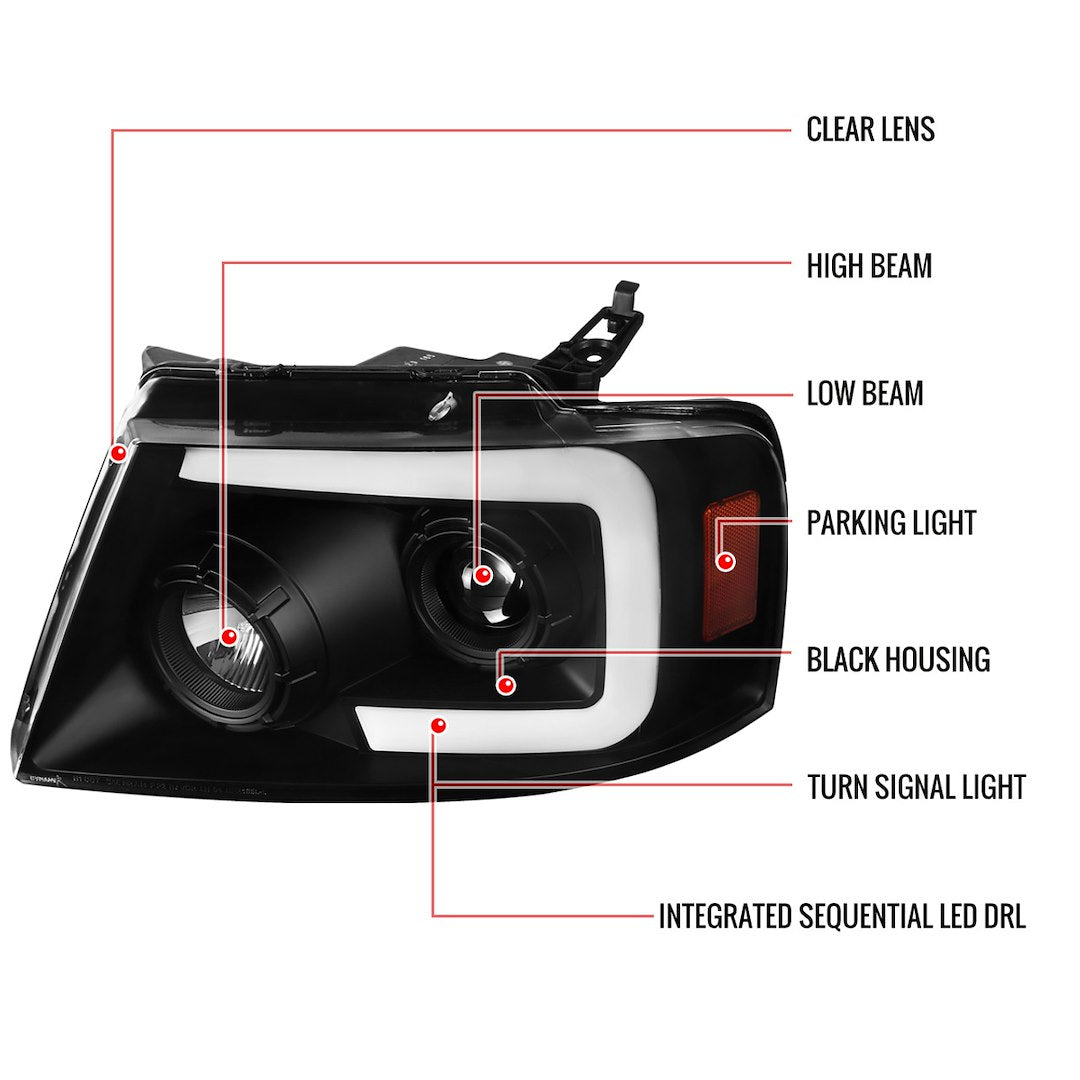 Spec-D Tuning 2lhp-F15004jm-Sq-Rs Headlight Assembly||||89||sdt5004jmsqrs||1918845