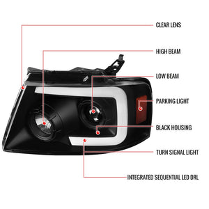 Spec-D Tuning 2lhp-F15004jm-Sq-Rs Headlight Assembly||||89||sdt5004jmsqrs||1918845