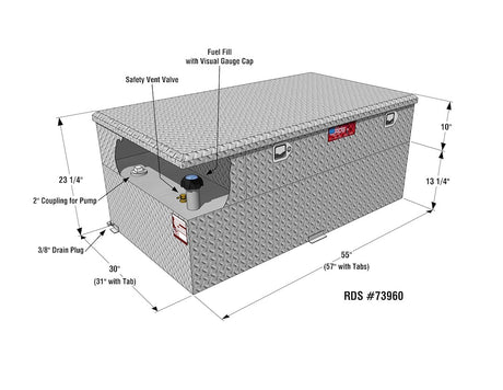 Product of RDS Tanks 73960 Diesel/ Gasoline Liquid Transfer Tank 90 Gallon Rectangular 