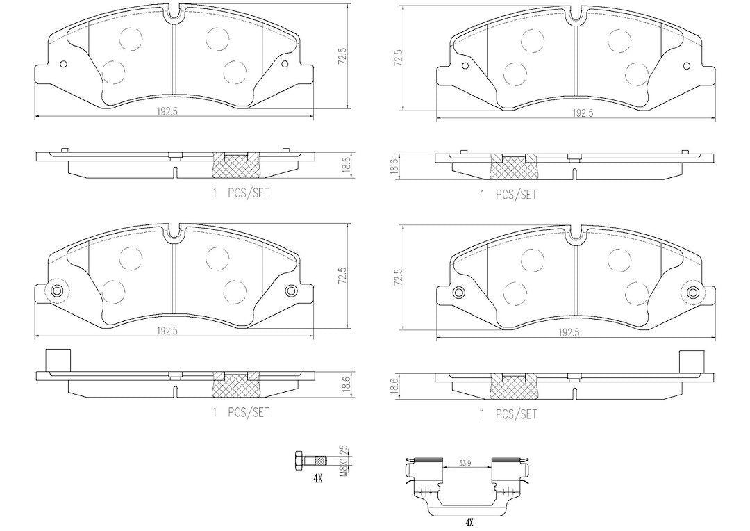 Product of Brembo P44022N Brake Pad - Set Of 4 