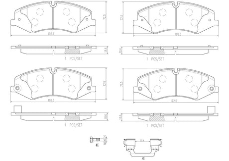Product of Brembo P44022N Brake Pad - Set Of 4 