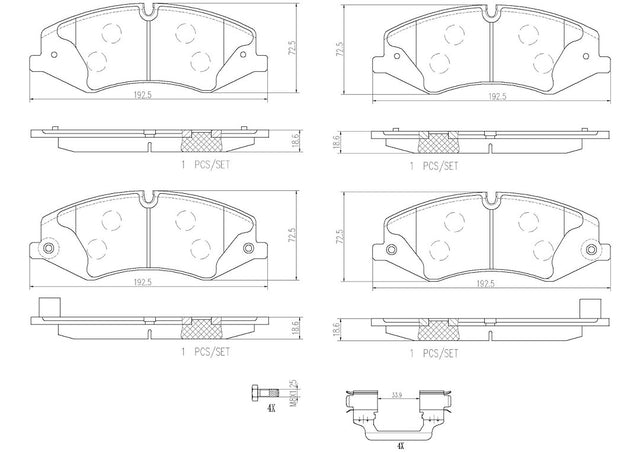 Product of Brembo P44022N Brake Pad - Set Of 4 