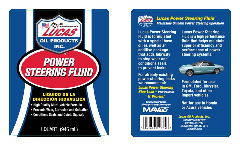 Lucas Oil 10824-6 Power Steering Fluid||10824-6_1.Jpg||86||l44108246||970208