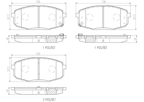 Product of Brembo P30077N Brake Pad - Set Of 4 