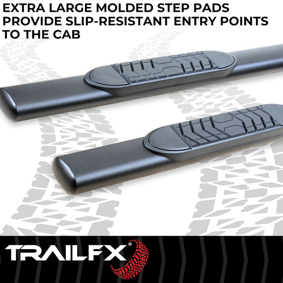 Product of TrailFX A7100T TFX 5" Oval Straight Side Bars Nerf Bar With Surface Steps 