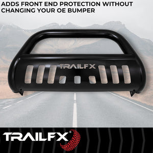 Product of TrailFX B0039B Bull Bar Black Powder Coated 3 Inch Yes with skid plate 