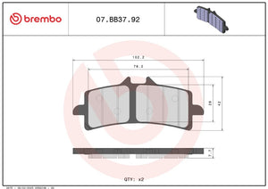 Brembo 07bb3792 Brake Pad||07bb3792_1.Jpg||86||brm07bb3792||2212843