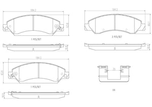 Product of Brembo P10034N Brake Pad - Set Of 4 