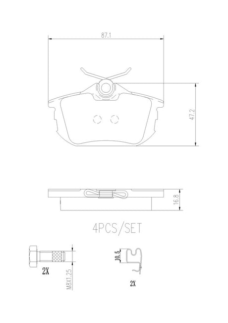 Product of Brembo P54023N Brake Pad - Set Of 4 