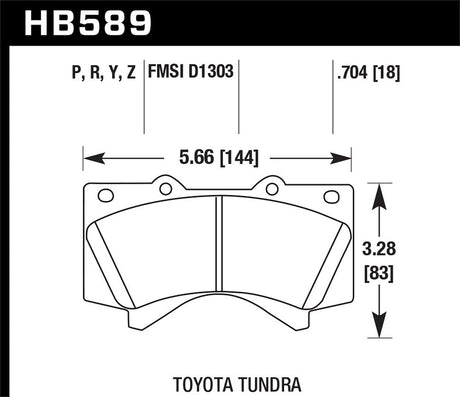 Product of Hawk Performance HB589Y.704 Performance/ Street Brake Pad - Set Of 4 