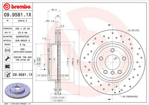 Product of Brembo 0995811XC02 Xtra Vented Cross Drilled 1 Piece Brake Rotor 