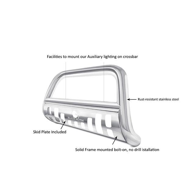 Product of Black Horse Offroad CBS-TOB4401SP Bull Bar  with skid plate 