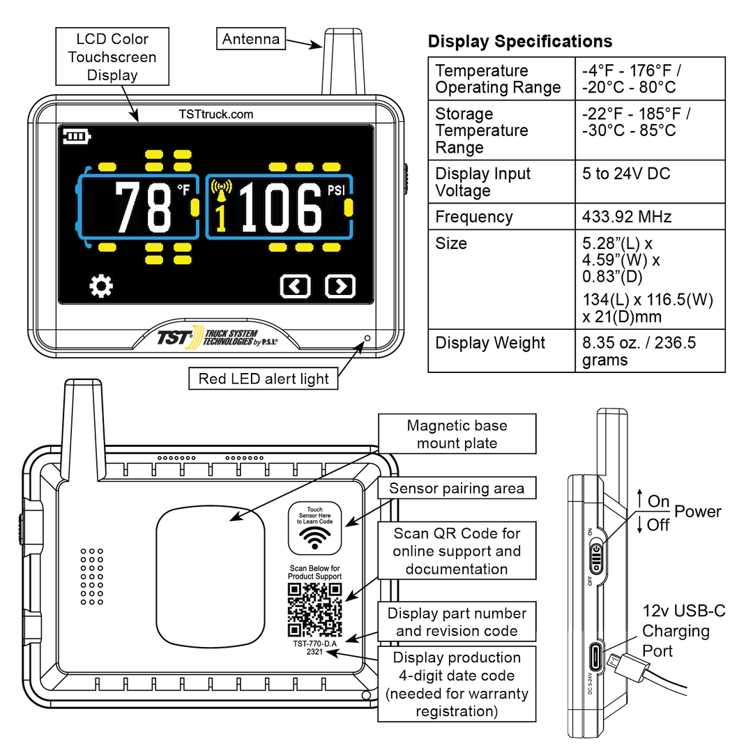 Truck System Technology (Tst) Tst-770-Rv-4-Tc Tire Pressure Monitoring System - Tpms||tst-770-Rv-4-Tc-Web Images-4.Png||88||tsttst770rv4t||1701967