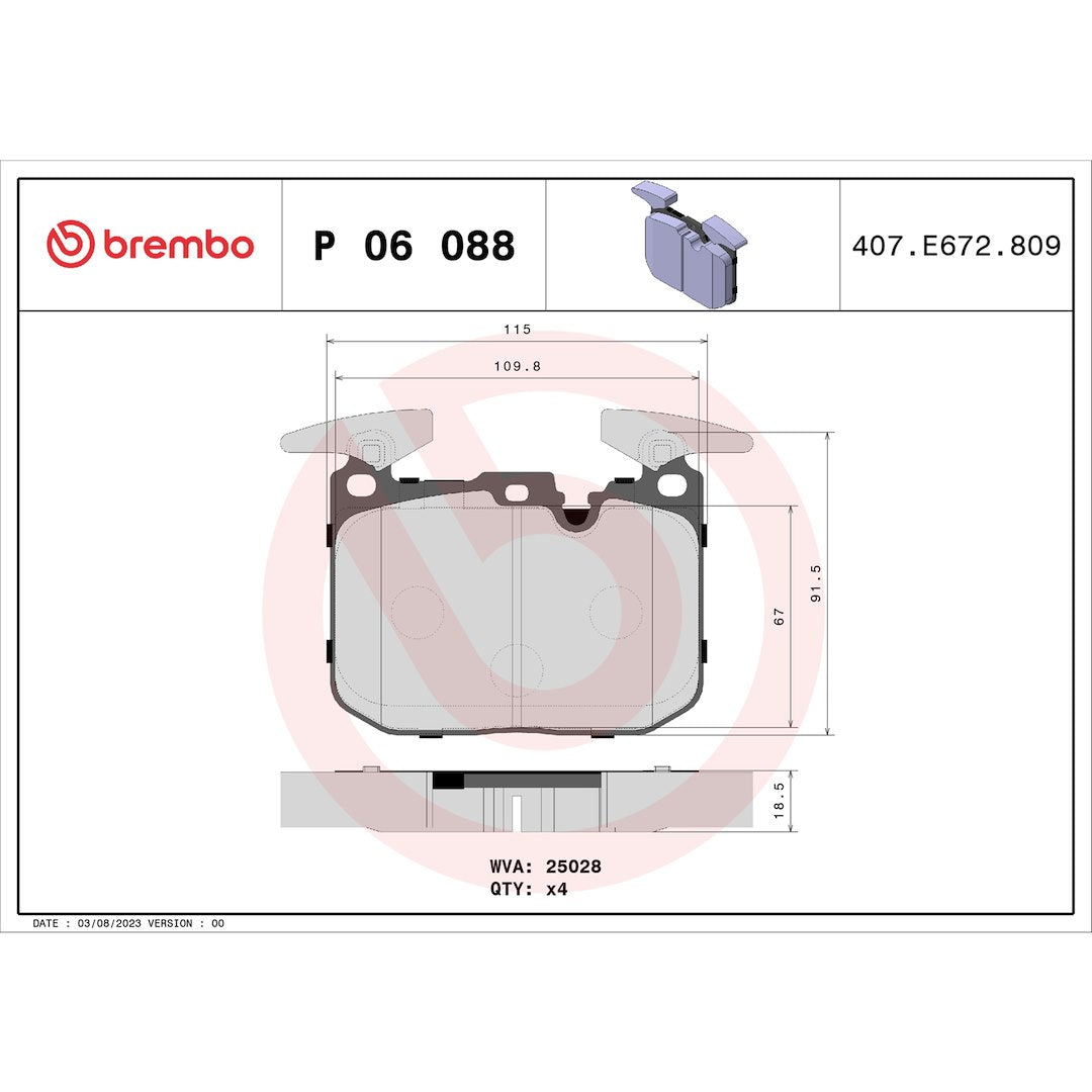 Brembo P06088 Brake Pad||p06088_Drw.Jpg||88||brmp06088||1752508