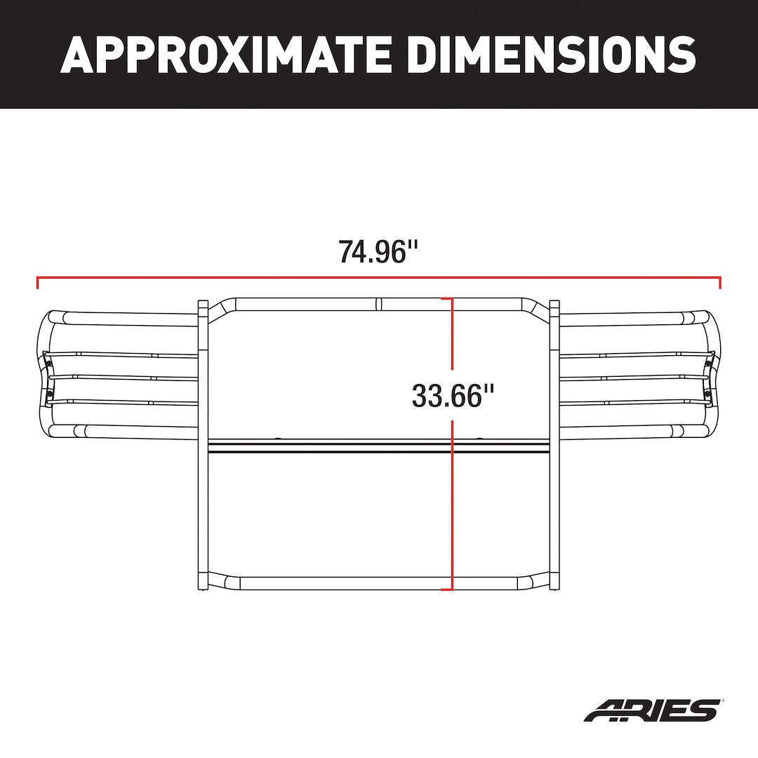 Product of Aries 2068 Grille Guard 1-Piece Black Semi Gloss Powder Coated 