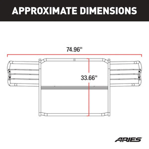 Product of Aries 2068 Grille Guard 1-Piece Black Semi Gloss Powder Coated 