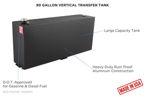 Product of RDS Tanks 73200PC Diesel/ Gasoline Liquid Transfer Tank 90 Gallon Rectangular 