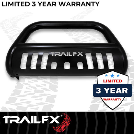 Product of TrailFX B0038B Bull Bar Black Powder Coated 3 Inch Yes with skid plate 