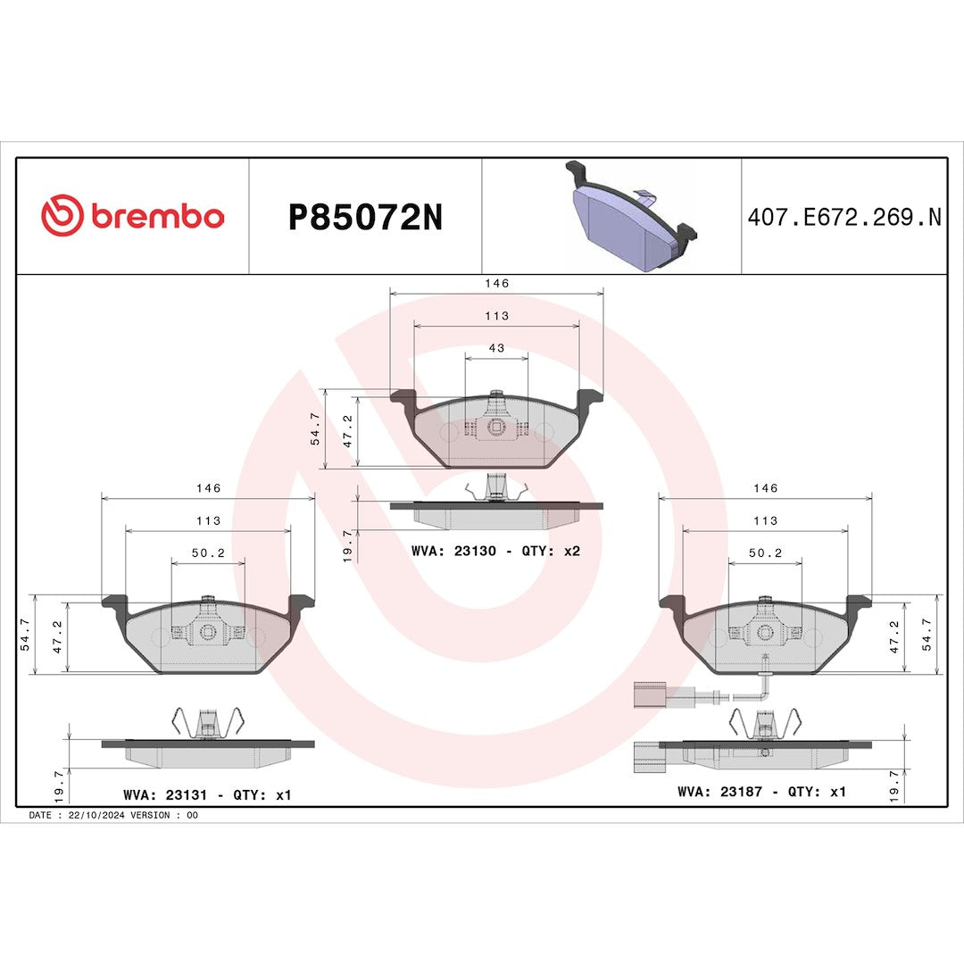 Brembo P85072n Brake Pad||p85072n_Drw.Jpg||89||brmp85072n||1754262