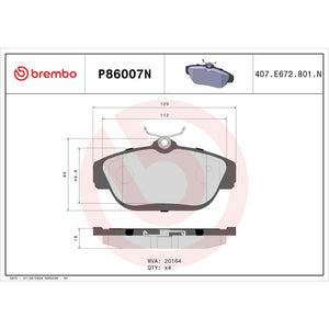 Brembo P86007n Brake Pad||p86007n_Drw.Jpg||87||brmp86007n||1754487