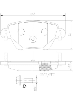 Product of Brembo P24059N Brake Pad - Set Of 4 