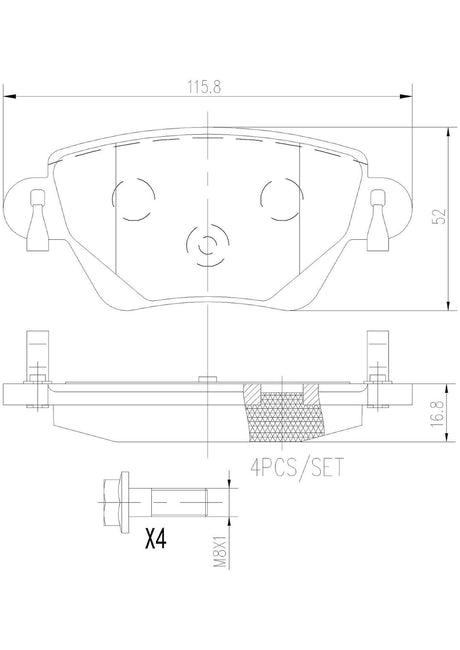 Product of Brembo P24059N Brake Pad - Set Of 4 