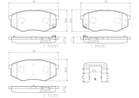 Product of Brembo P30055N Brake Pad - Set Of 4 