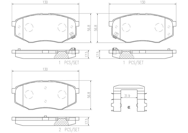 Product of Brembo P30055N Brake Pad - Set Of 4 