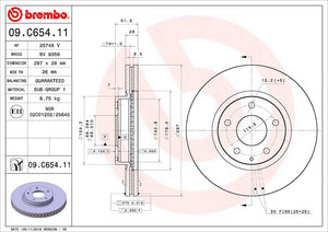 Product of Brembo 09C65411C02 Vented 1 Piece Brake Rotor 