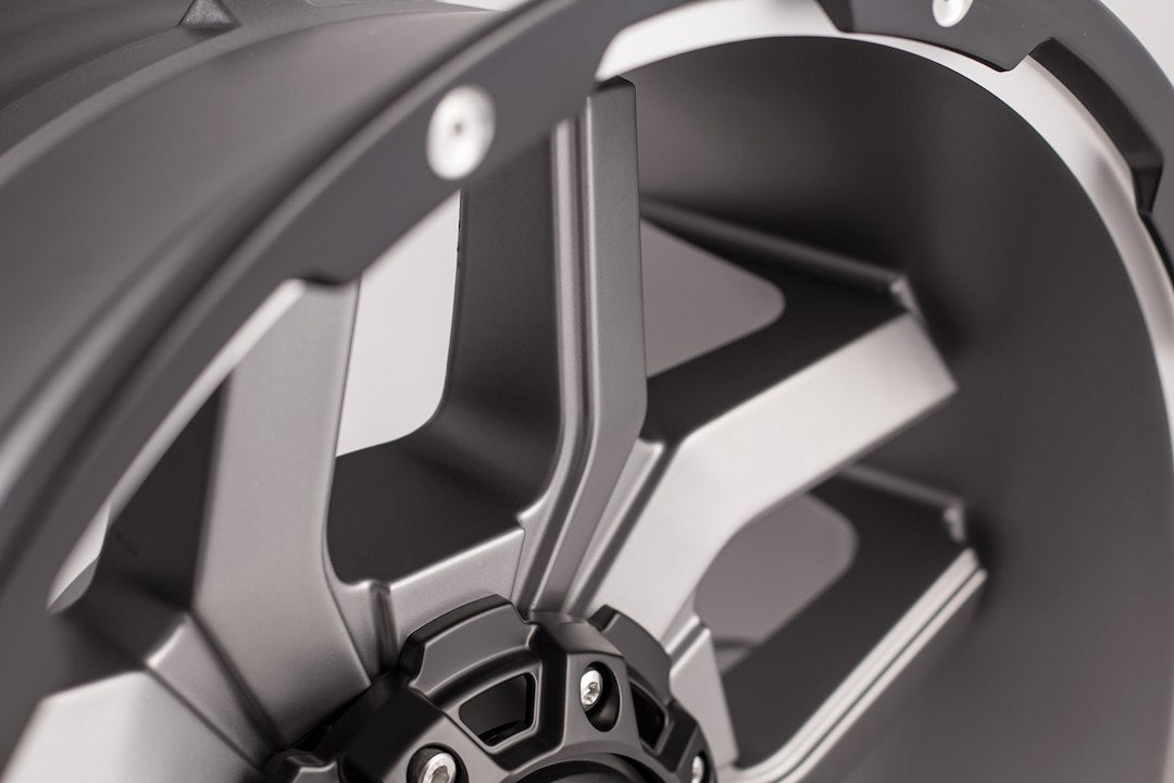 Product of Grid Wheels 18x9 Anthracite Gray With Black Lip Wheel - Not Applicable Bolt Pattern 