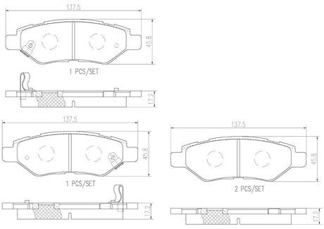 Product of Brembo P09014N Brake Pad - Set Of 4 