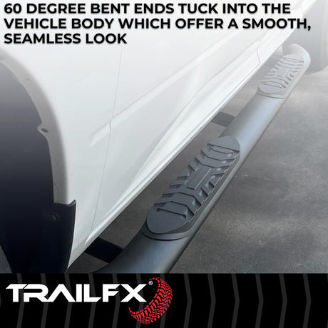 Product of TrailFX A1008B TFX 4" Oval Tube Side Steps Nerf Bar With Surface Steps 