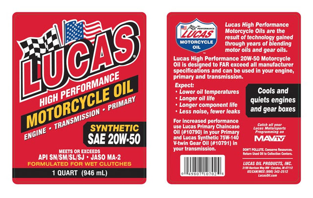 Product of Lucas Oil 10702 Oil